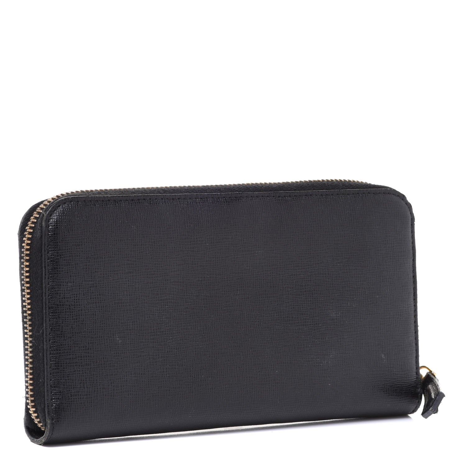 Fendi Vitello Elite Studded Monster Zip Around Wallet Black 3 of 13