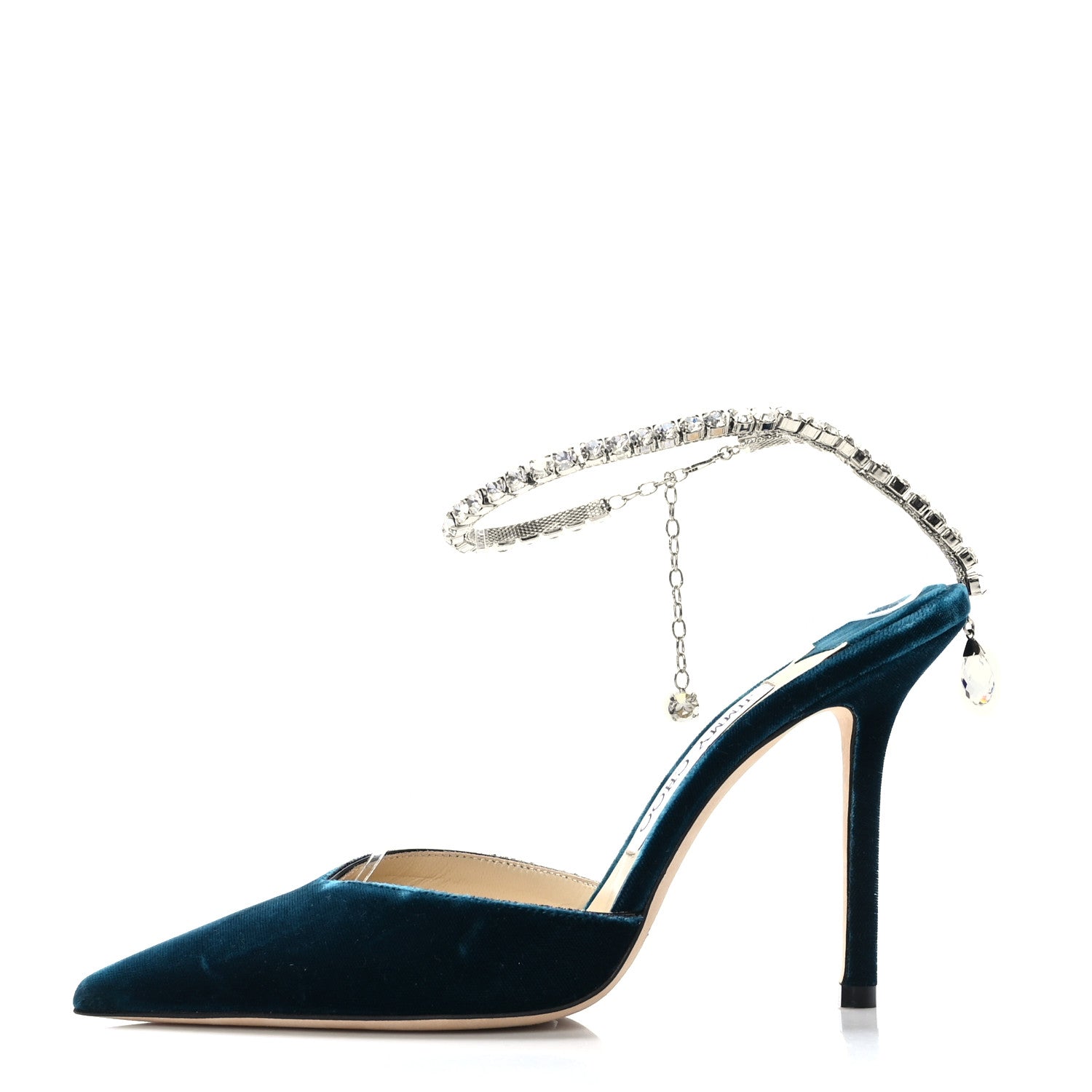 Jimmy Choo Velvet Crystal Saeda 100 Pumps Dragonfly 37 1 of 7