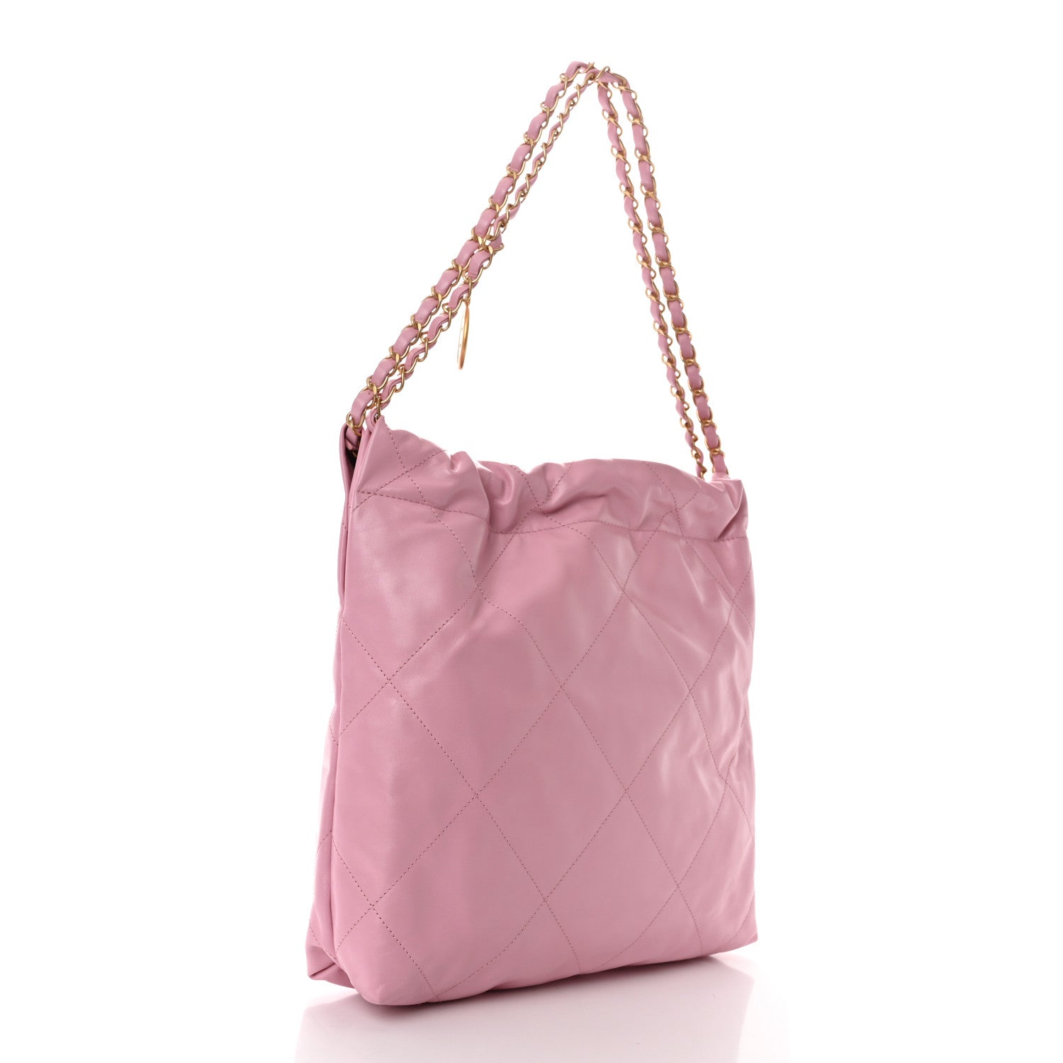 Chanel Shiny Calfskin Quilted Small Chanel 22 Dark Pink 4 of 13
