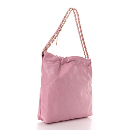 Chanel Shiny Calfskin Quilted Small Chanel 22 Dark Pink 4 of 13