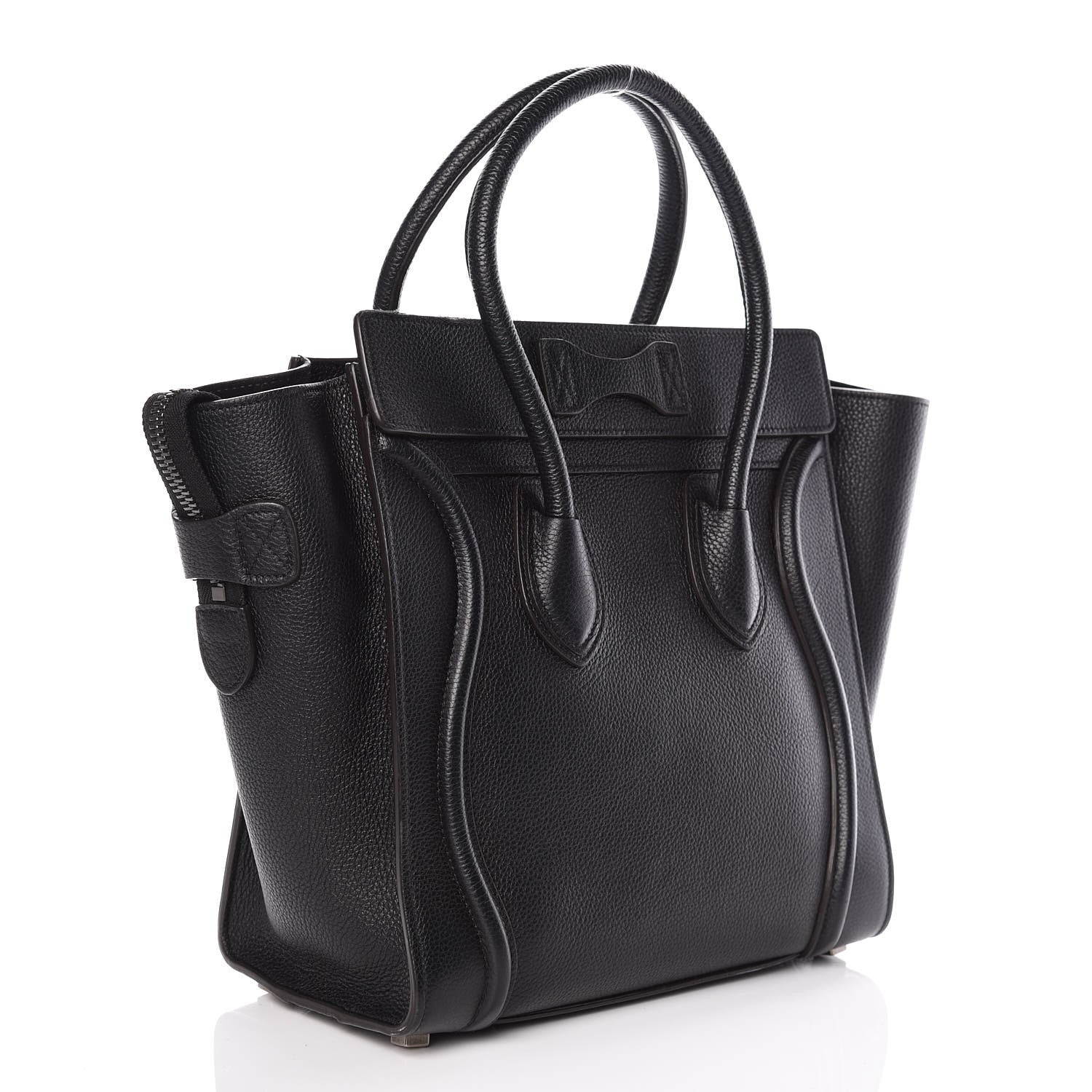 Celine Drummed Calfskin Micro Luggage Black 3 of 10
