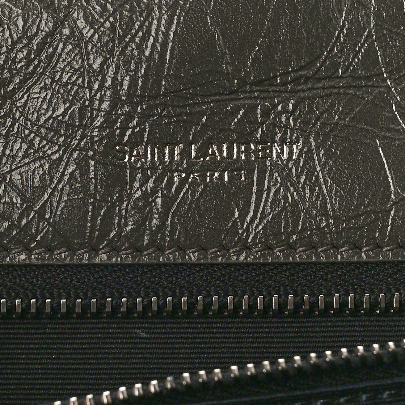 Saint Laurent Crinkled Calfskin Matelasse Monogram Medium Niki Chain Satchel Fog 6 of 11