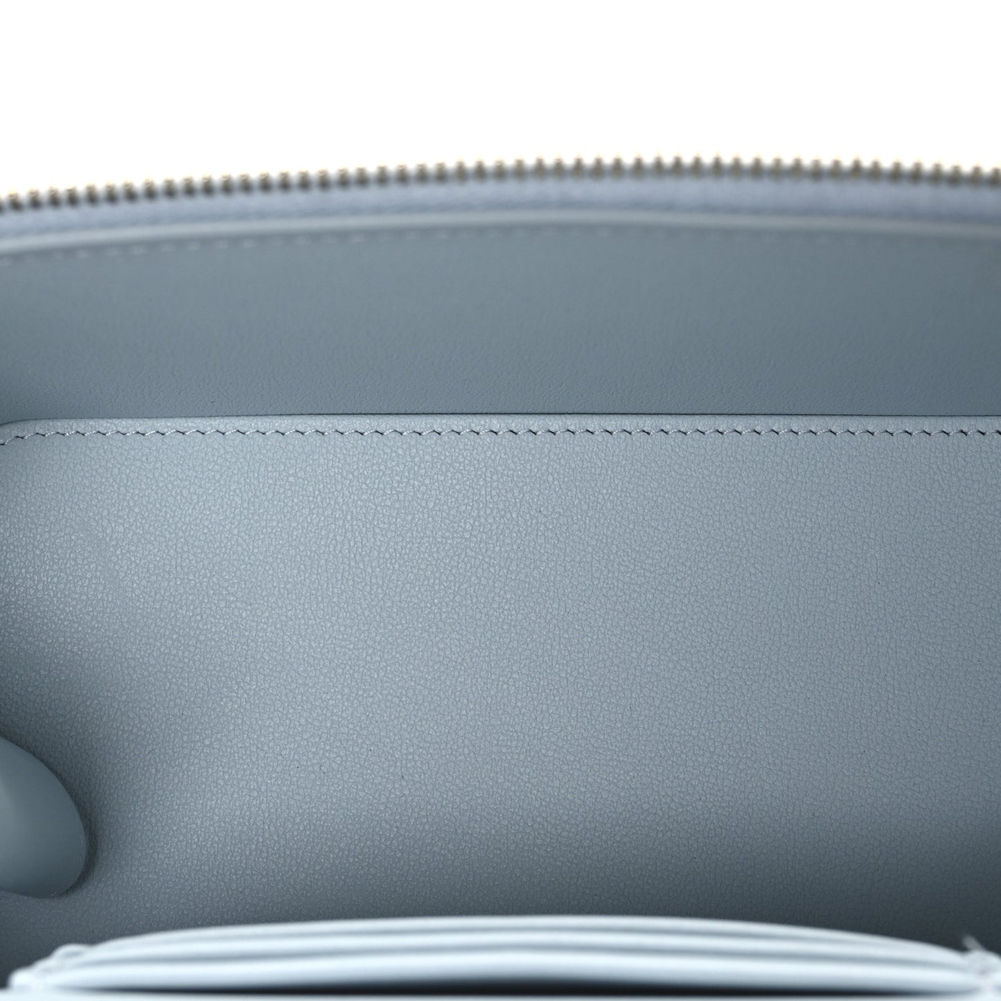 Lambskin Quilted Small Top Handle Vanity Case With Chain Light Blue