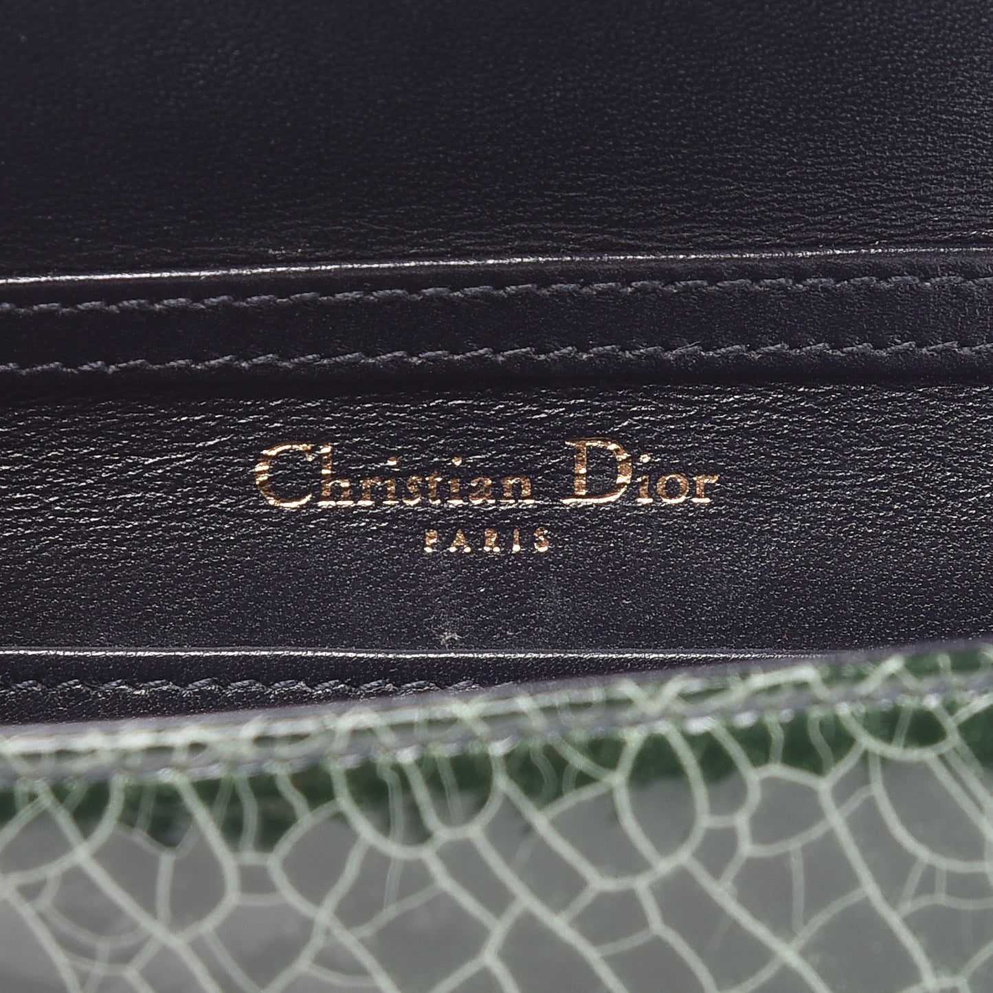 Ceramic Effect Deerskin Baby Diorama Flap Bag Green