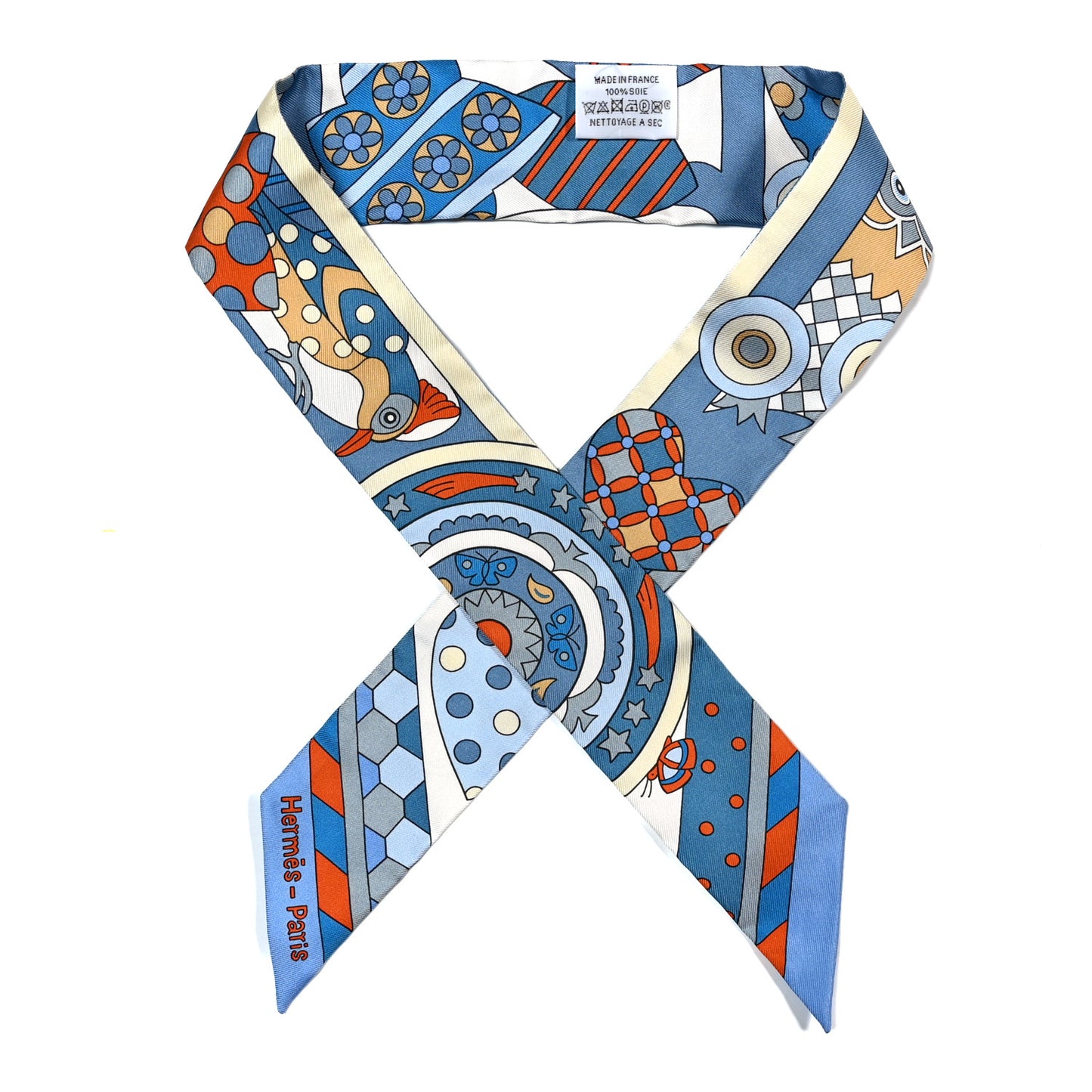 Silk Les Murmures de la Foret Twilly Bleu Jean Orange