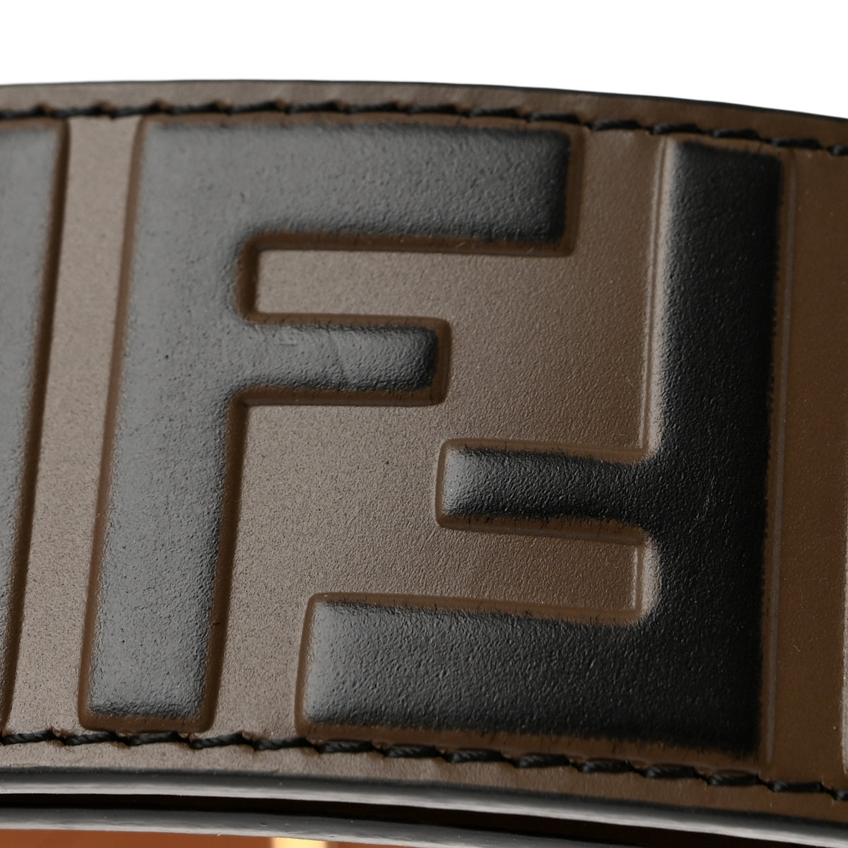 Vitello F is Fendi Bi-Color FF 1974 Embossed Belt 90 36 Maya Black