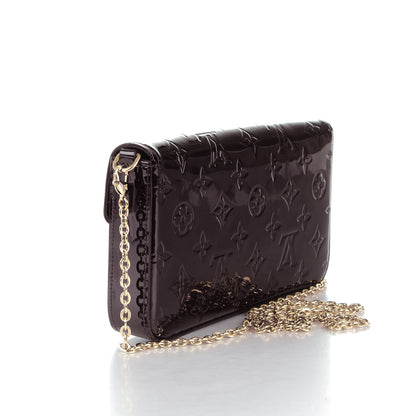 Louis Vuitton Vernis Pochette Felicie Chain Wallet Amarante 3 of 10