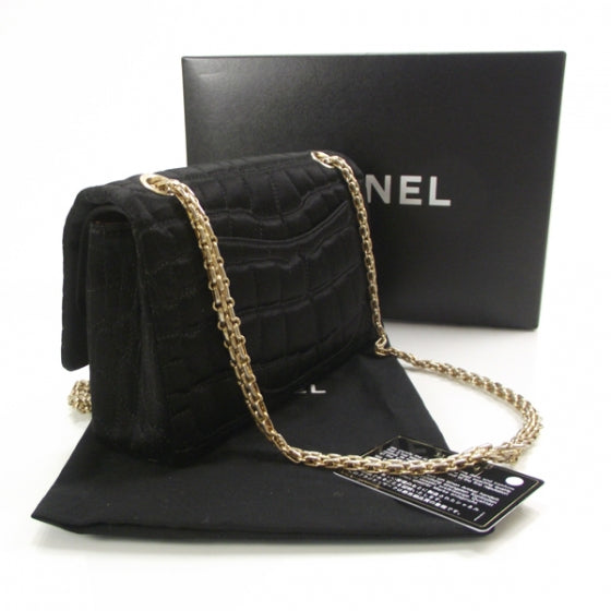 Chanel Satin Croc 2.55 Reissue Flap Black 3 of 10