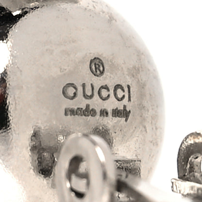 Gucci Metal Pearl Crystal Interlocking G Clip On Earrings Silver 4 of 4
