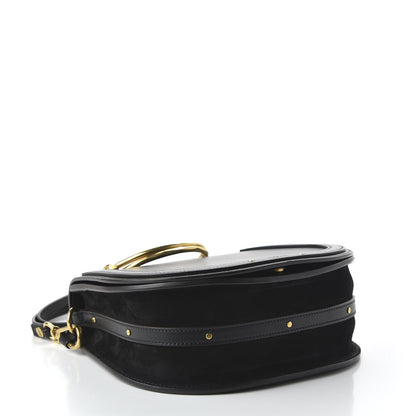 Chloe Calfskin Suede Medium Nile Bracelet Bag Black 2 of 10