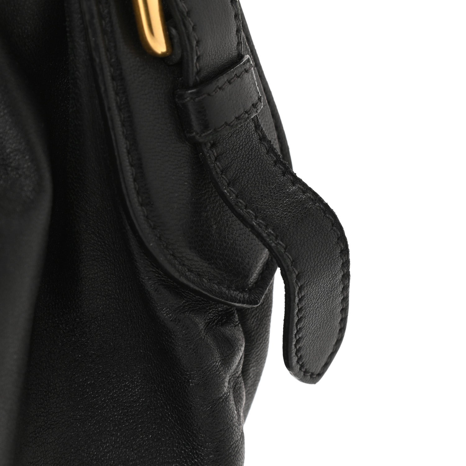 Prada Soft Calf Pleated Hobo Black 9 of 12