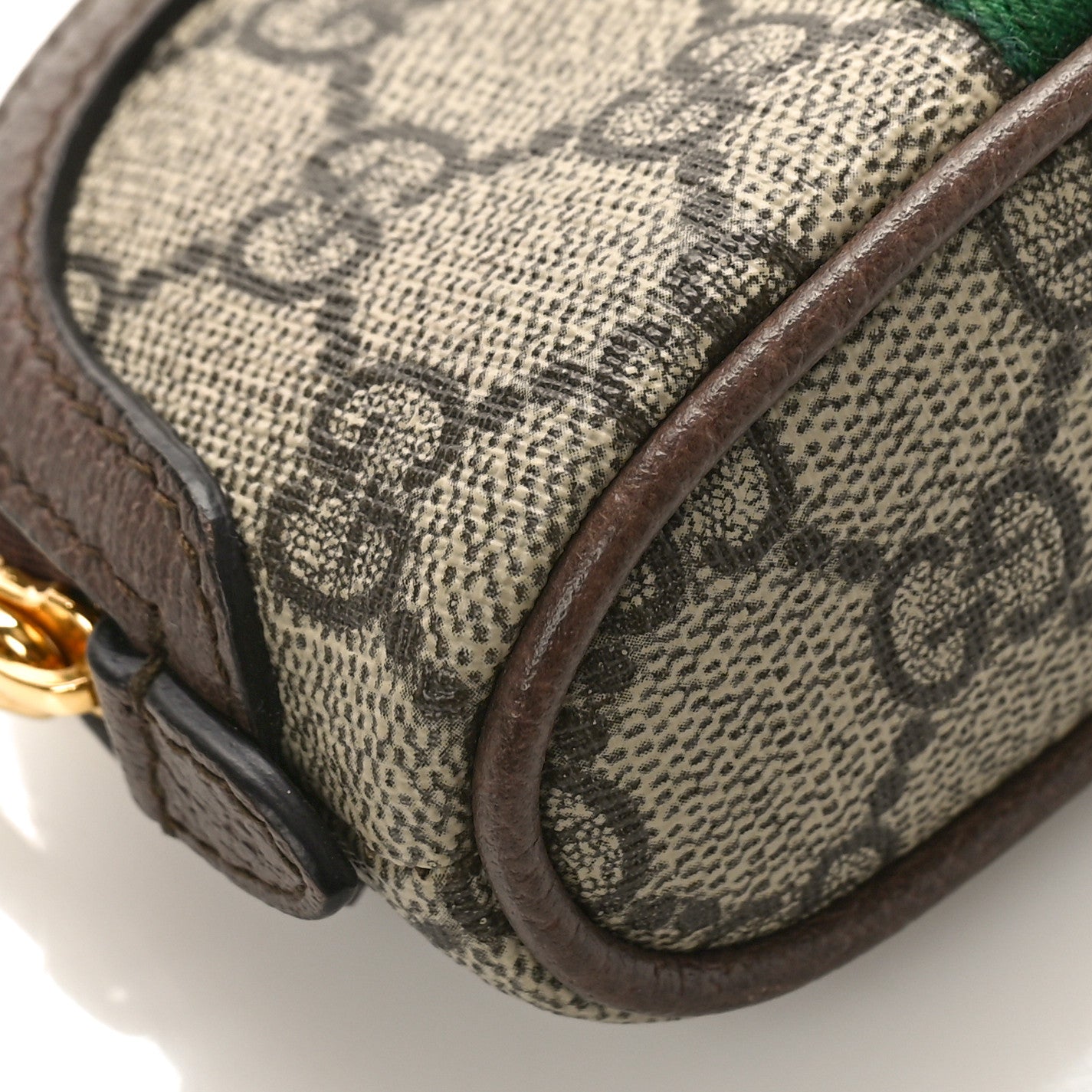 GG Supreme Monogram Web Ophidia Dome Key Pouch Beige New Acero