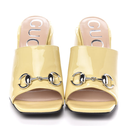 Gucci Patent Lexi Horsebit High-Heel Slide Sandals 36 Burro 2 of 10
