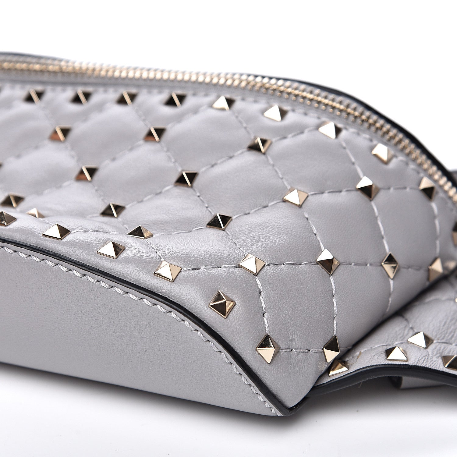 Valentino Garavani Nappa Rockstud Spike Belt Bag 95 Pastel Grey 9 of 10