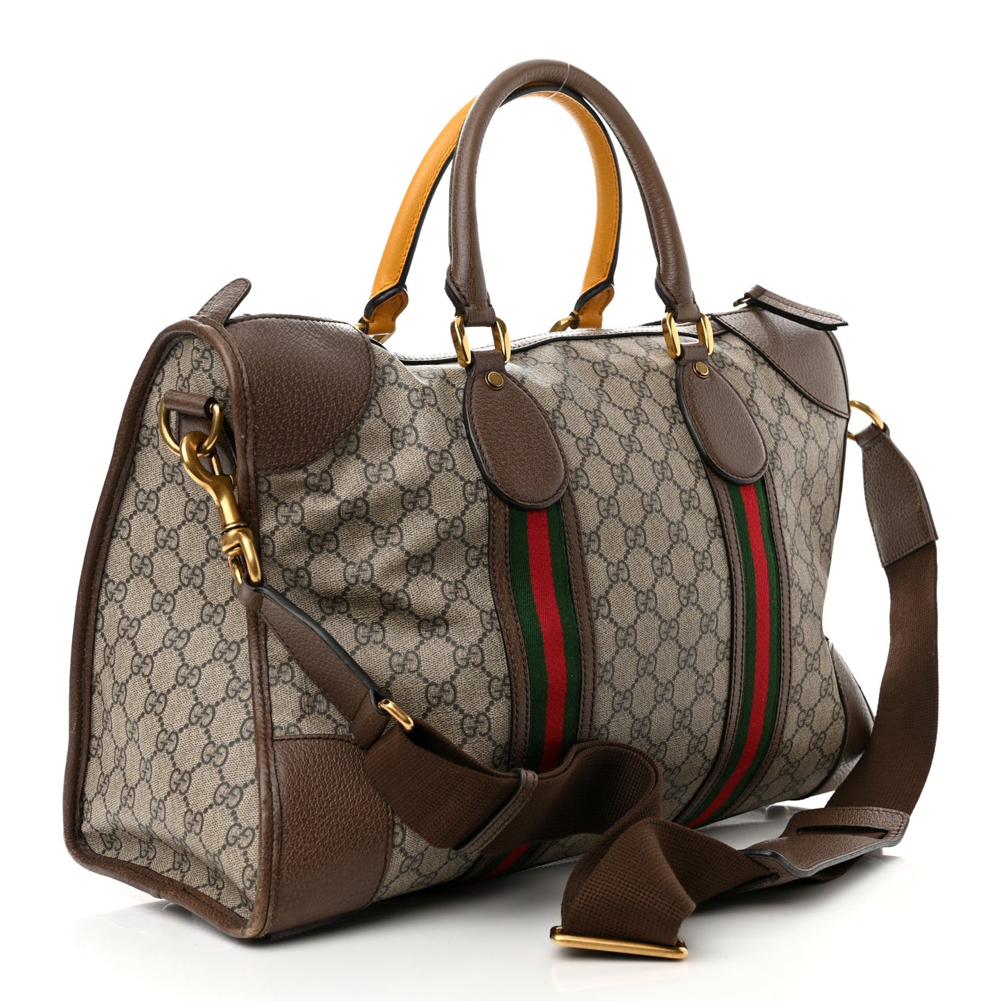 Soft GG Supreme Monogram Web Neo Vintage Duffle Bag Beige New Acero Crop