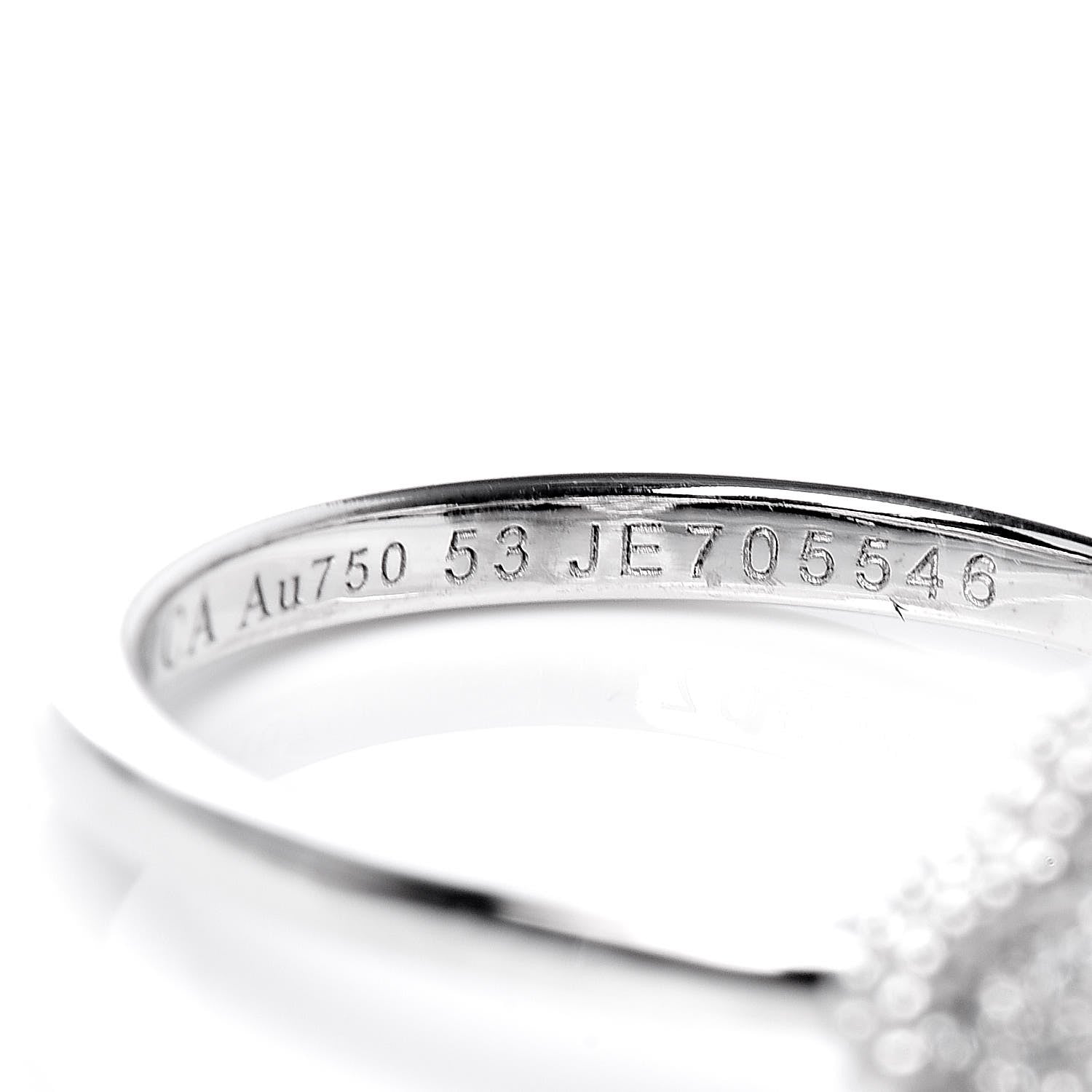 Van Cleef & Arpels 18K White Gold Diamond Sweet Alhambra Ring 53 6.5 6 of 7