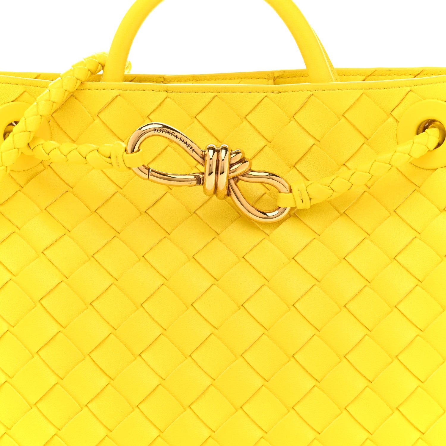 Bottega Veneta Nappa Intrecciato Small Andiamo Shoulder Bag Sulfur
