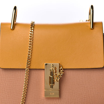 Chloe Grained Calfskin Lambskin Bi-Color Drew Shoulder Bag Wet Sand Sunflower 9 of 9