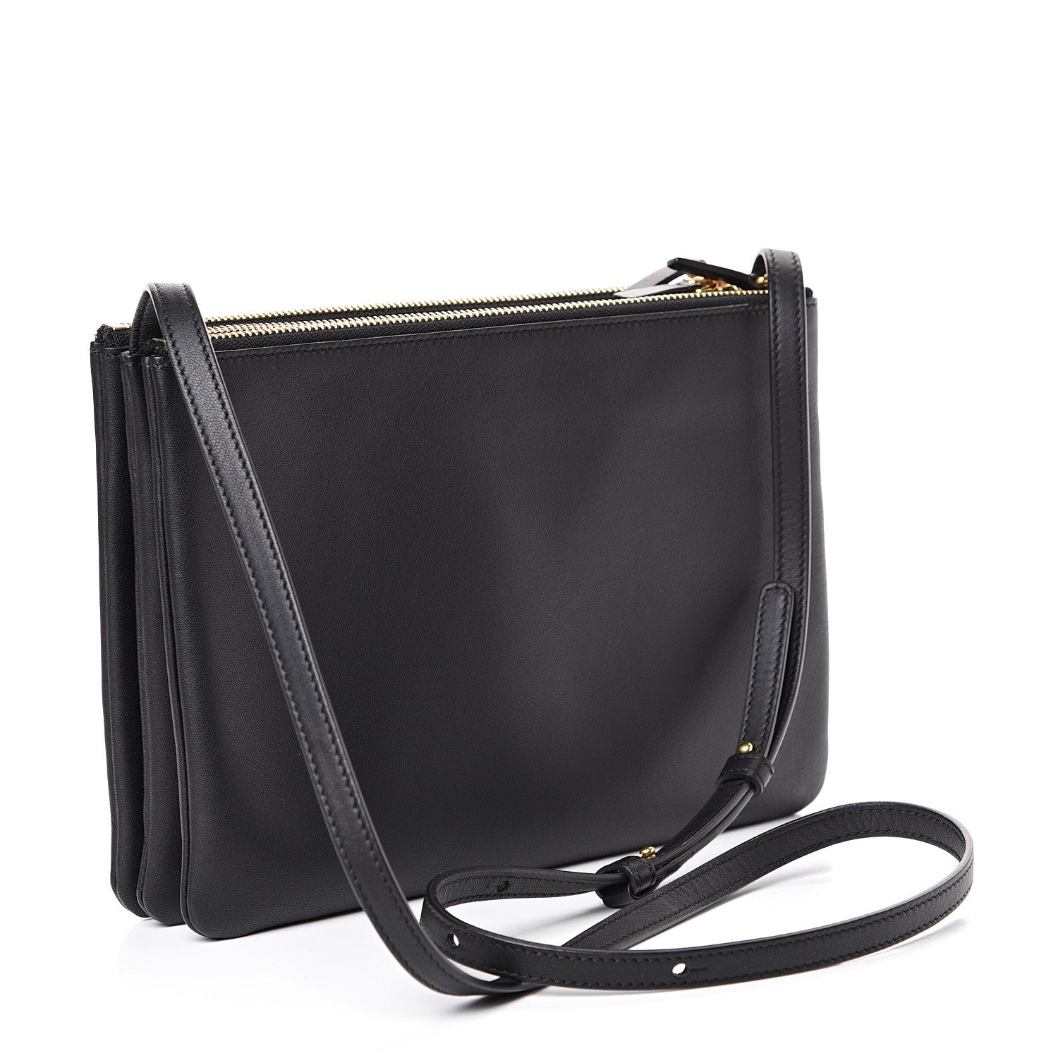 Celine Lambskin Large Trio Crossbody Bag Black 2 of 11