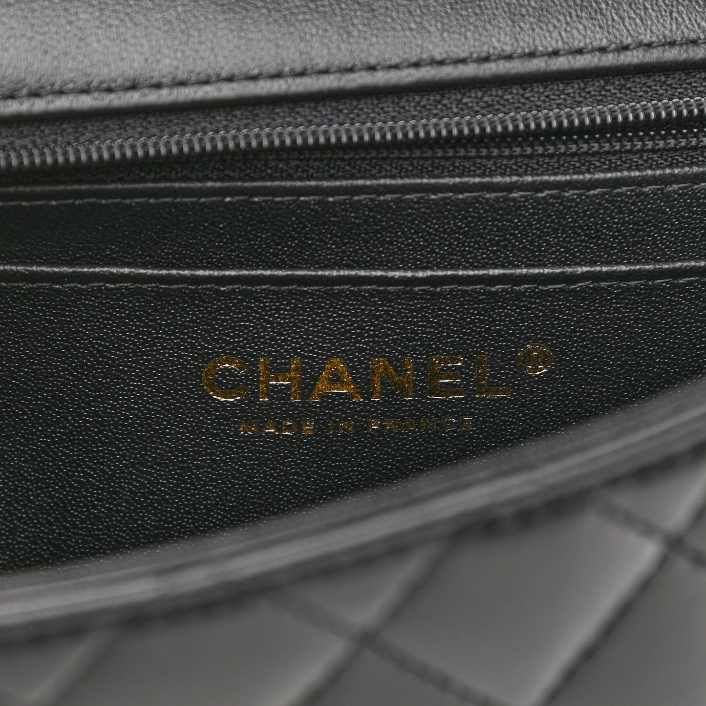Lambskin Quilted Mini Top Handle Rectangular Flap Black