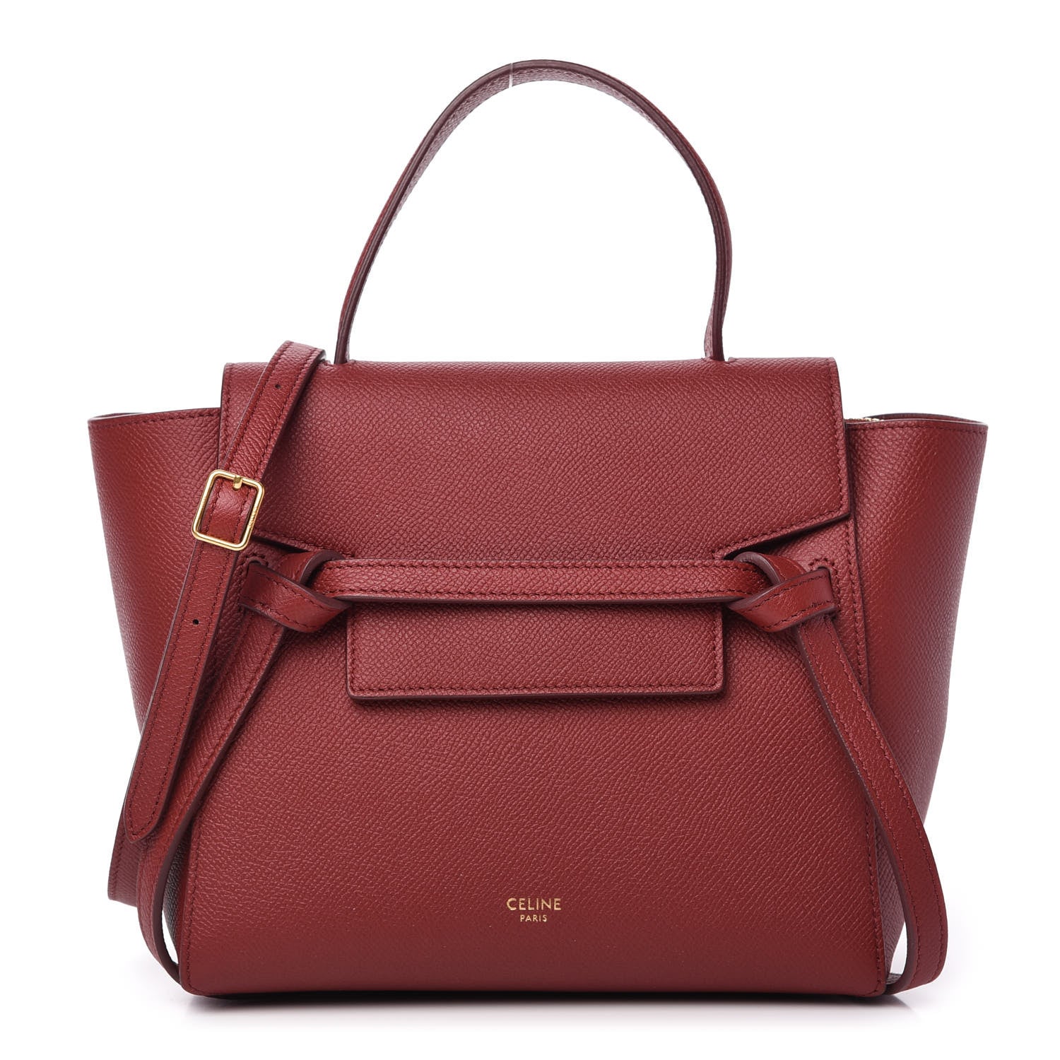 Celine Grained Calfskin Nano Belt Bag Ruby 1 of 9