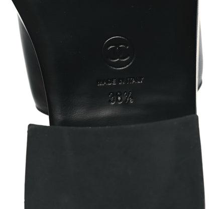 Chanel Lambskin Camellia Platform Mules 38.5 Black 6 of 8