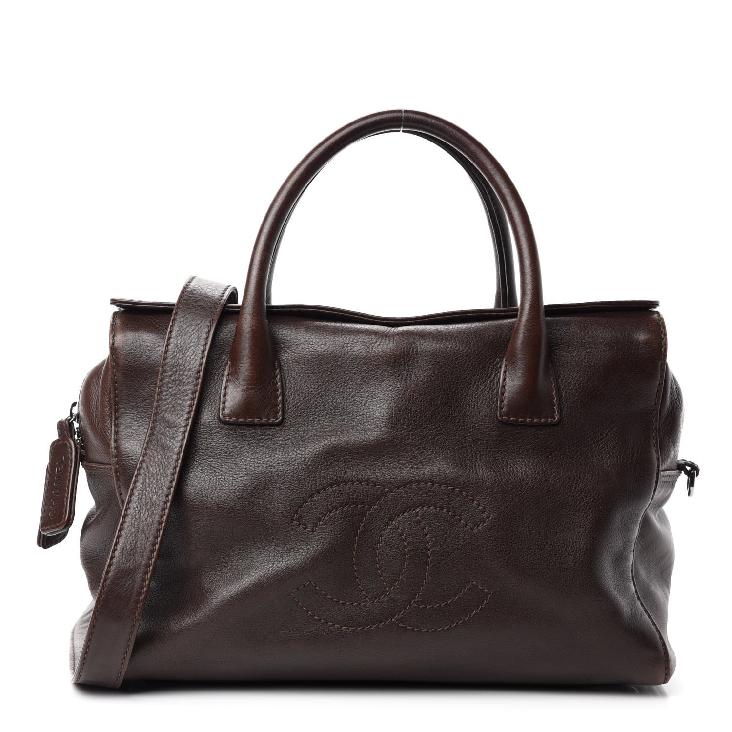 Chanel Calfskin CC Bowler Brown 1 of 12