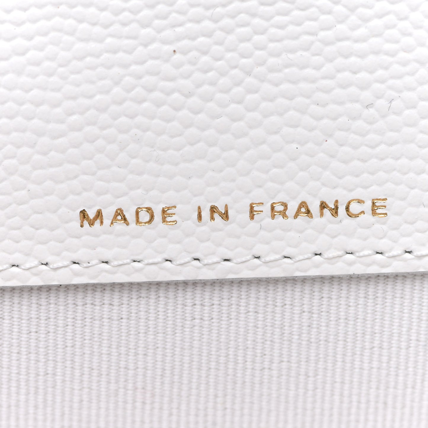 Caviar Quilted Flap Card Holder Wallet White
