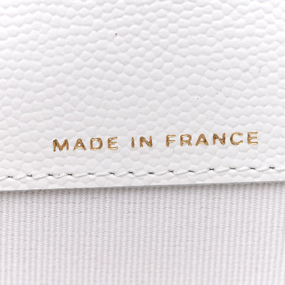 Chanel Caviar Quilted Flap Card Holder Wallet White 7 of 9
