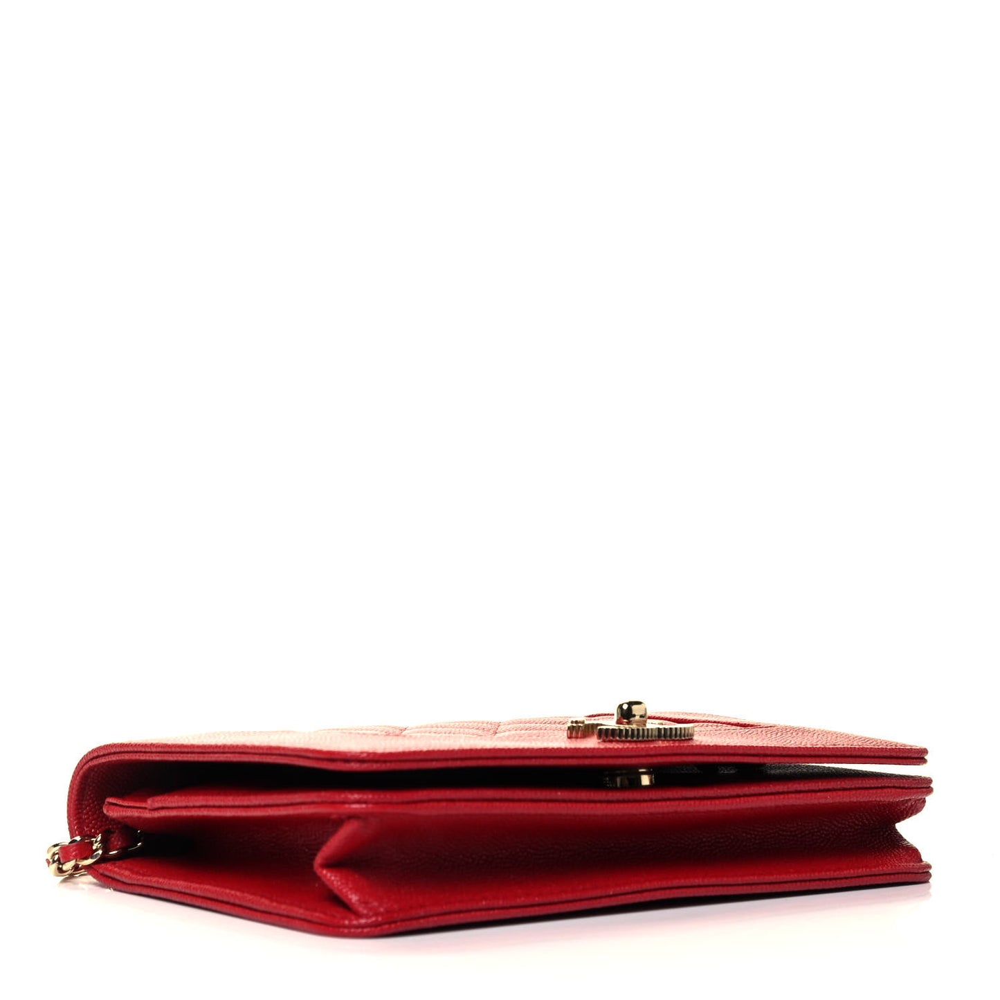 Caviar Quilted Vintage Mademoiselle Wallet On Chain WOC Red