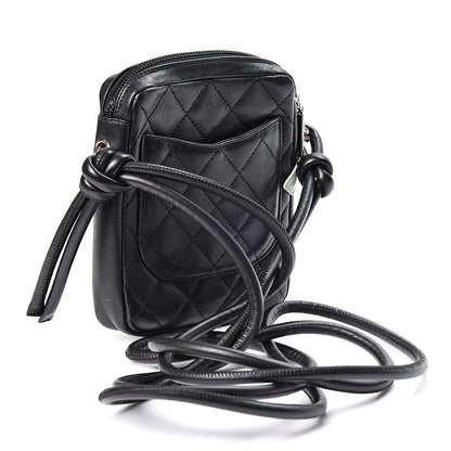 Chanel Calfskin Quilted Small Cambon Messenger Black White 2 of 10