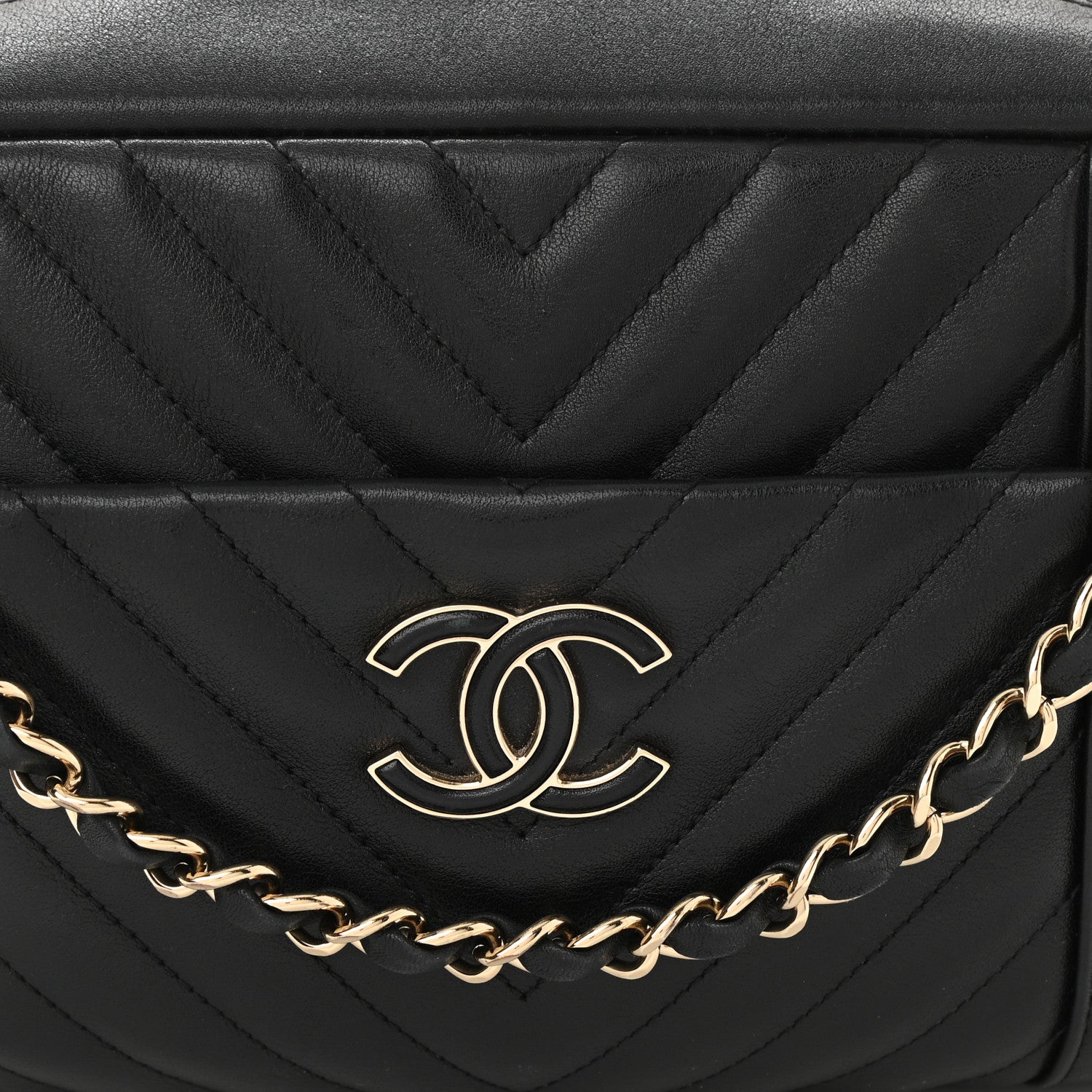 Chanel Calfskin Quilted Daily Chevron Camera Case Black 8 of 11