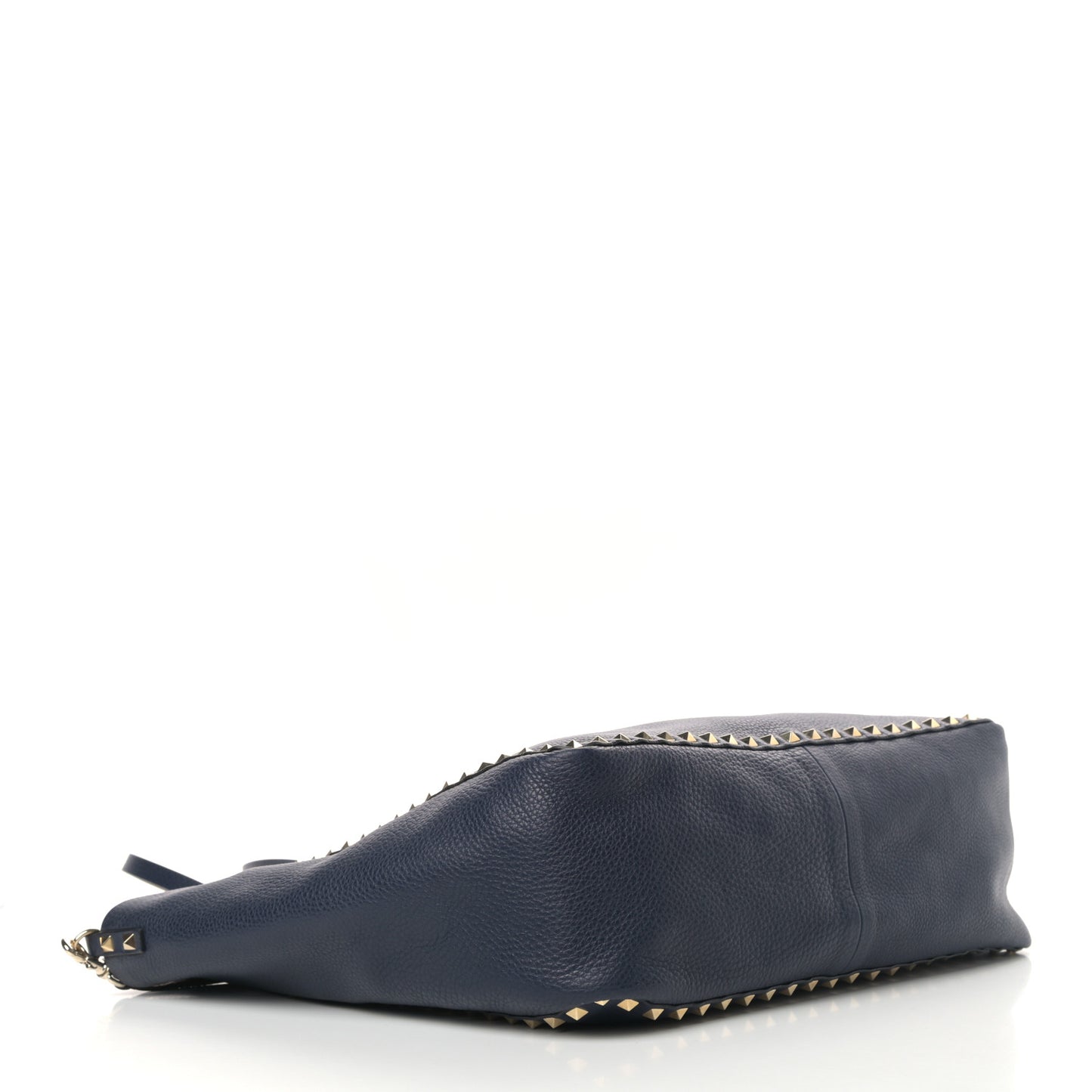 Pebbled Calfskin Medium Rockstud Reversible Tote Light Cuir Marine