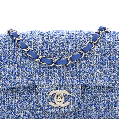 Chanel Tweed Quilted Mini Rectangular Flap Blue White 5 of 12