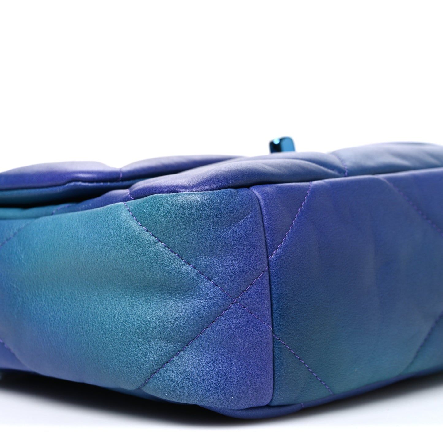 Tie Dye Calfskin Quilted Medium Chanel 19 Flap Blue Purple