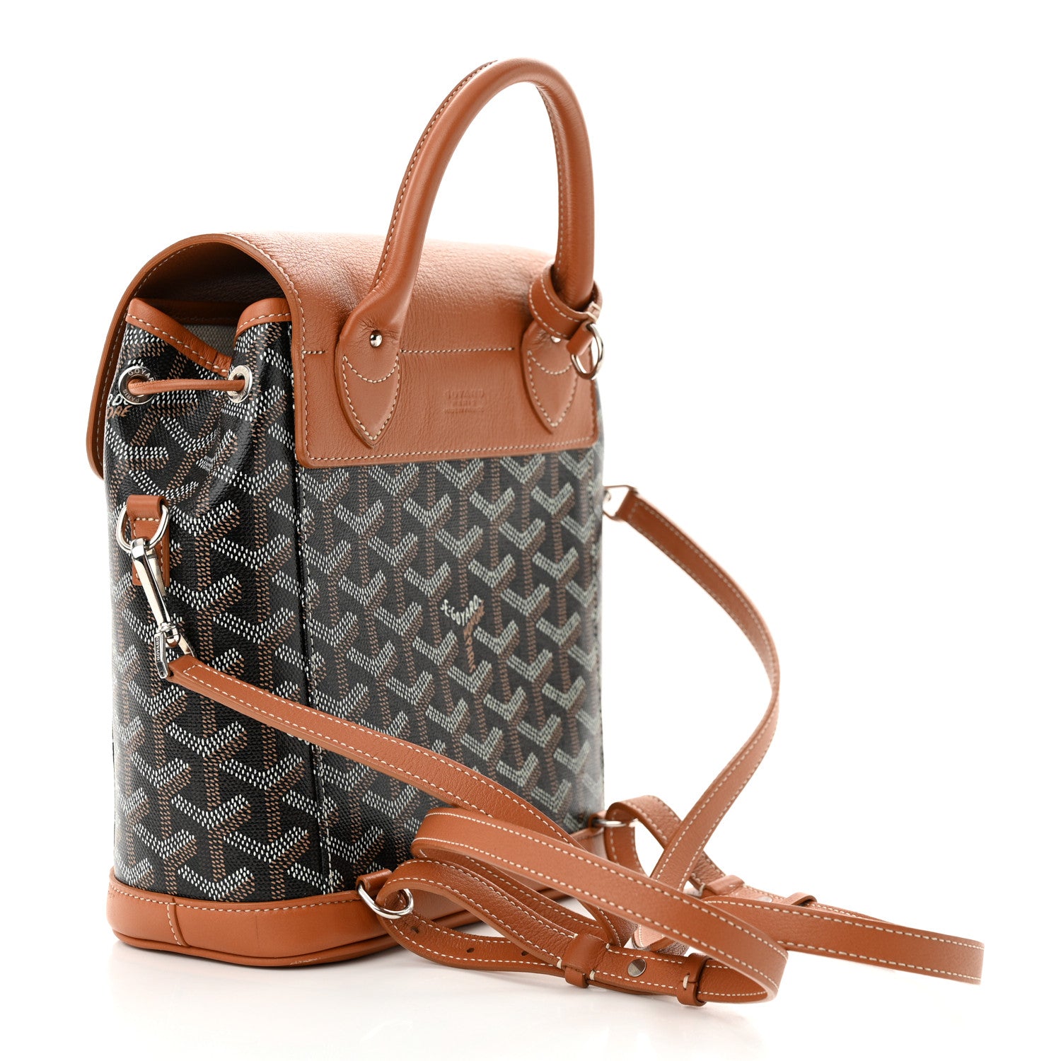 Goyard Goyardine Calfskin Mini Alpin Backpack Black Gold 3 of 12