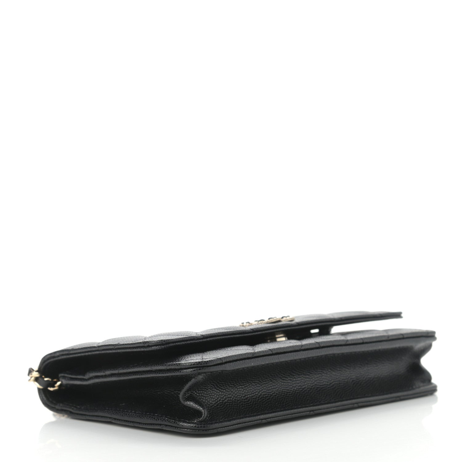 Chanel Caviar Quilted Crystal CC Wallet On Chain WOC Black 4 of 13