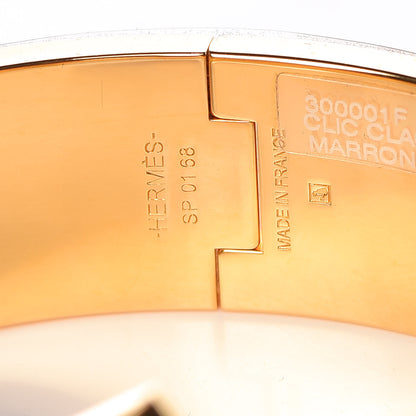 Hermes Enamel Wide Clic Clac H Bracelet GM Marron Glace 5 of 6