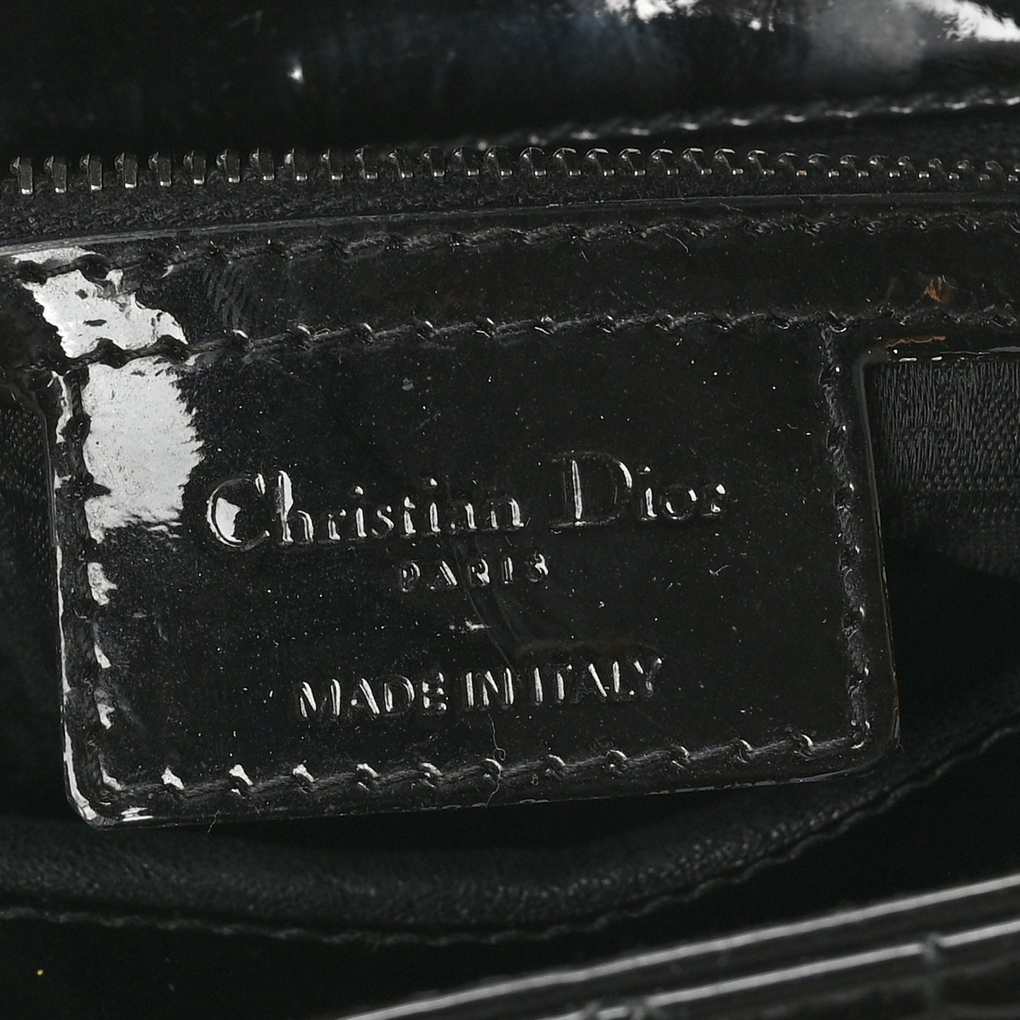 Patent Cannage Medium Lady Dior Black