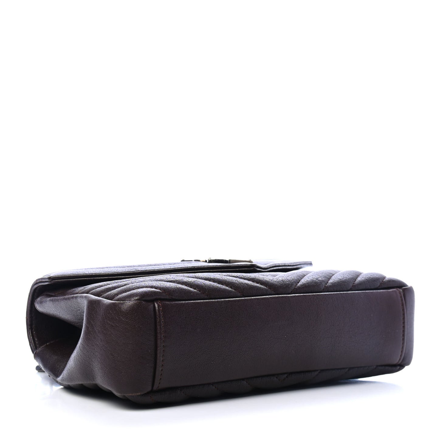 Sheepskin Matelasse Chevron Monogram Medium College Bag Black Tulip