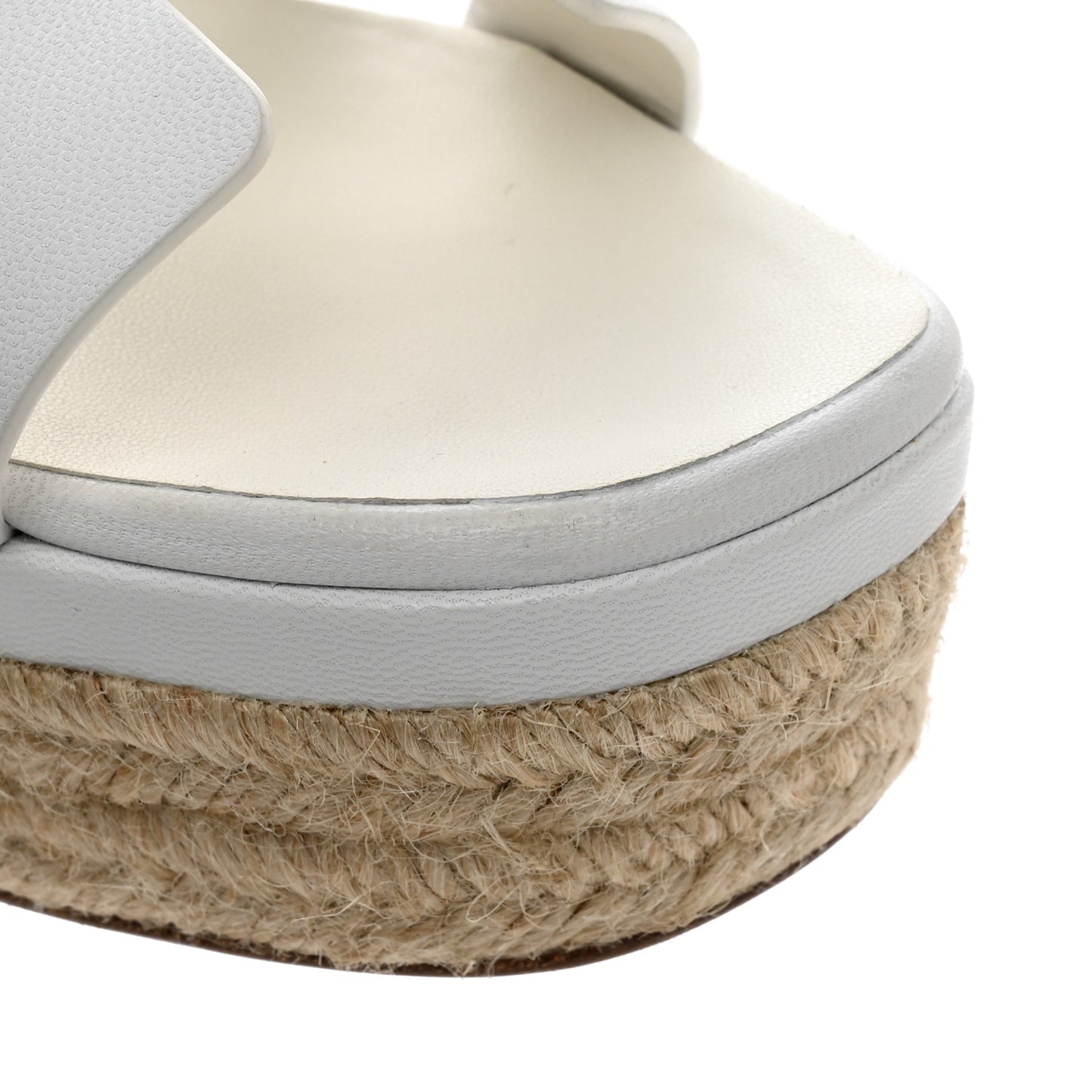 Goatskin Elda Espadrille Wedge Sandals White