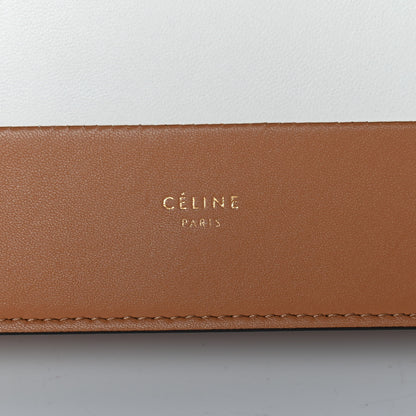Celine Smooth Lambskin Frame Evening Chain Clutch Tan Optic White 5 of 10