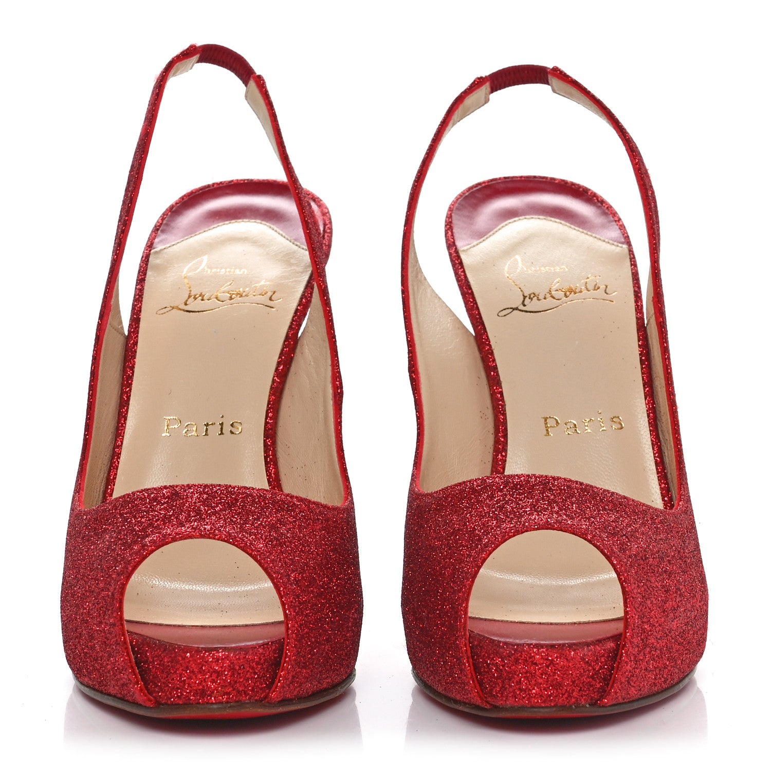 Christian Louboutin Glitter No Prive 120 Pumps 38.5 Red 3 of 15