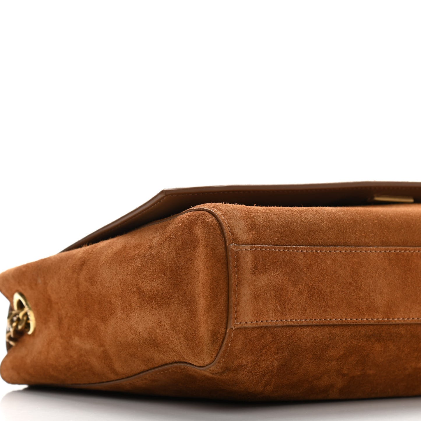 Smooth Calfskin Suede Medium Reversible Monogram Kate Satchel Light Ochre