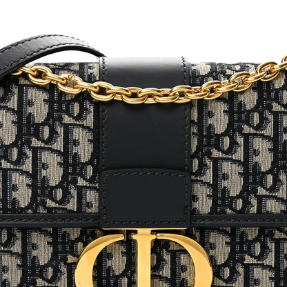 Christian Dior Oblique 30 Montaigne Chain Flap Bag Blue 8 of 13