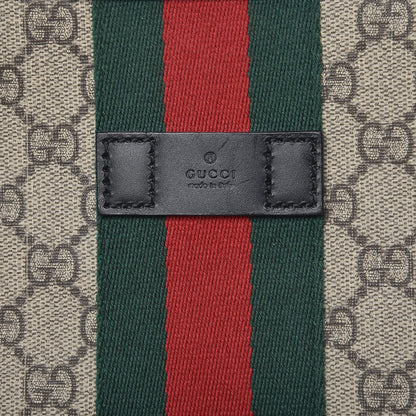 Gucci GG Supreme Monogram Web Messenger Bag Black 6 of 12