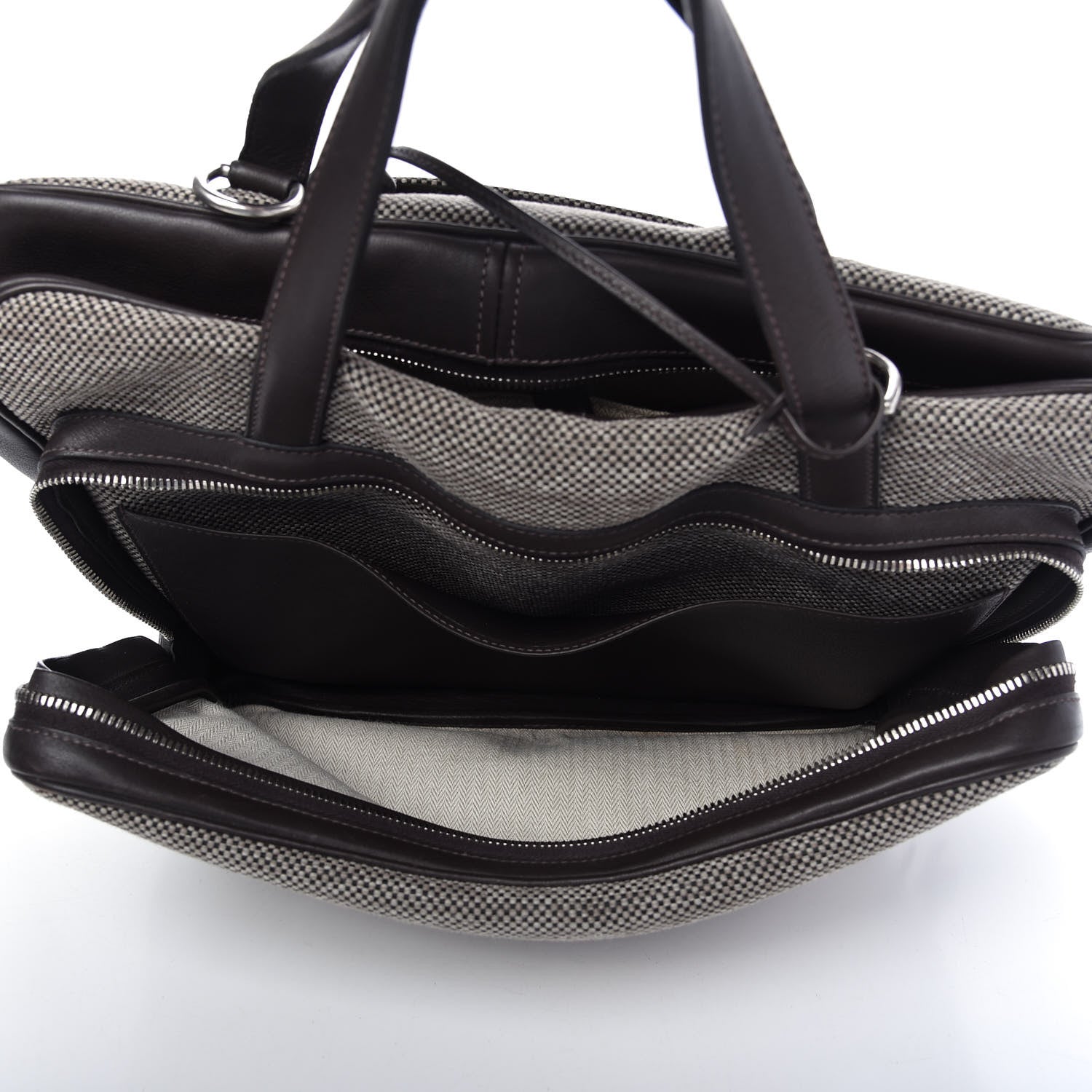 Hermes Toile Trousse Caleche Express Travel Chocolate 6 of 9