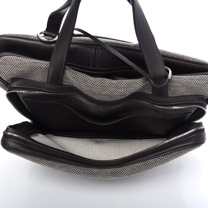 Hermes Toile Trousse Caleche Express Travel Chocolate 6 of 9
