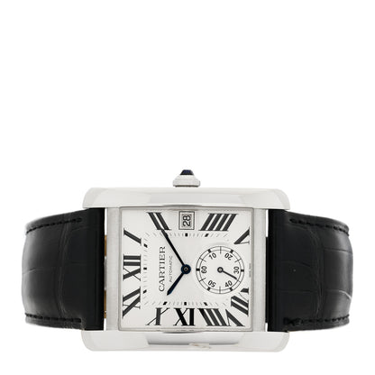 Cartier Stainless Steel Alligator 34mm Tank MC Automatic Watch 2 of 4