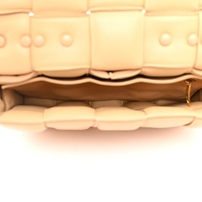 Bottega Veneta Lambskin Maxi Intreccio Padded Chain Cassette Crossbody Bag Almond 5 of 10